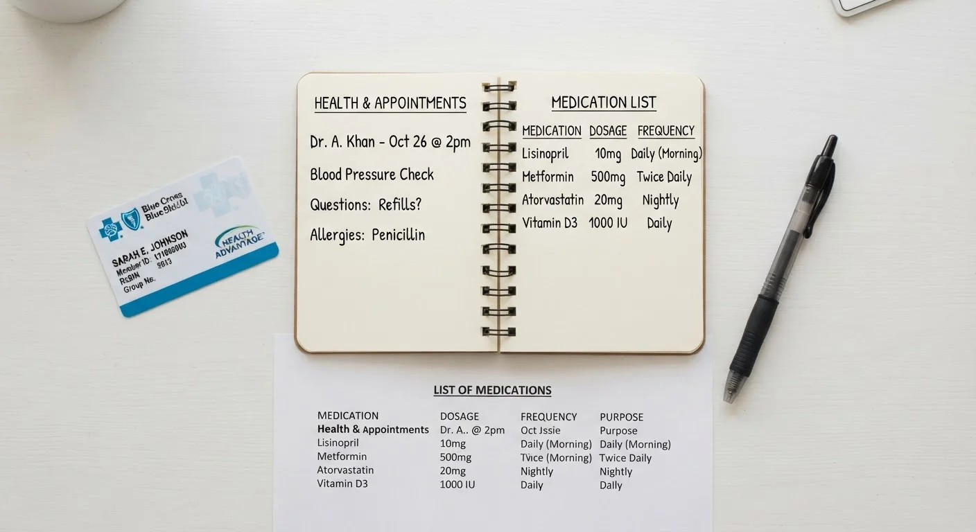 What to Bring to a Preventive Health Appointment